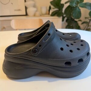 Crocs Classic Black Bae Platform Clog Womens Size 9 EUC